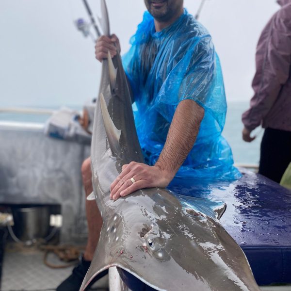 a man holding a fish